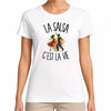 T-shirt Femme Blanc La salsa c'est la vie