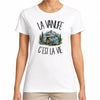 T-shirt Femme Blanc La vanlife c'est la vie
