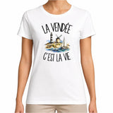 T-shirt Femme Blanc La Vendée c'est la vie