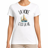 T-shirt Femme Blanc La voile c'est la vie