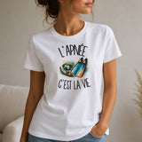 T-shirt Femme Blanc L'apnée c'est la vie