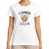 T-shirt Femme Blanc Le badminton c'est la vie