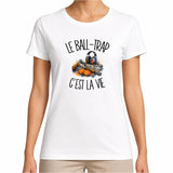 T-shirt Femme Blanc Le ball-trap c'est la vie
