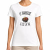 T-shirt Femme Blanc Le barbecue c'est la vie