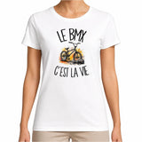 T-shirt Femme Blanc Le BMX c'est la vie
