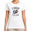T-shirt Femme Blanc Le bobsleigh c'est la vie