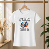 T-shirt Femme Blanc Le bobsleigh c'est la vie