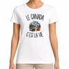 T-shirt Femme Blanc Le Canada c'est la vie