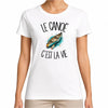T-shirt Femme Blanc Le canoë c'est la vie