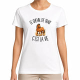 T-shirt Femme Blanc Le cheval de trait c'est la vie