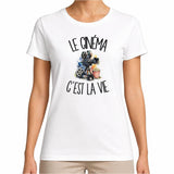 T-shirt Femme Blanc Le cinéma c'est la vie