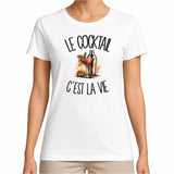 T-shirt Femme Blanc Le cocktail c'est la vie