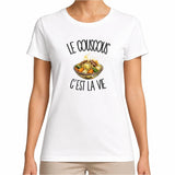 T-shirt Femme Blanc Le couscous c'est la vie
