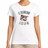 T-shirt Femme Blanc Le deltaplane c'est la vie