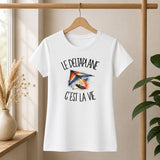 T-shirt Femme Blanc Le deltaplane c'est la vie