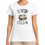 T-shirt Femme Blanc Le dessin c'est la vie