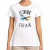 T-shirt Femme Blanc Le drone c'est la vie