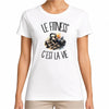 T-shirt Femme Blanc Le fitness c'est la vie