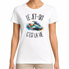 T-shirt Femme Blanc Le jet-ski c'est la vie