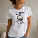 T-shirt Femme Blanc Le judo c'est la vie