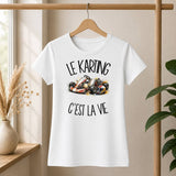 T-shirt Femme Blanc Le karting c'est la vie