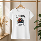 T-shirt Femme Blanc Le kickboxing c'est la vie