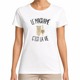 T-shirt Femme Blanc Le macramé c'est la vie
