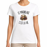 T-shirt Femme Blanc Le maquillage c'est la vie