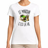 T-shirt Femme Blanc Le matcha c'est la vie