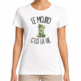 T-shirt Femme Blanc Le mojito c'est la vie
