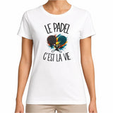 T-shirt Femme Blanc Le padel c'est la vie