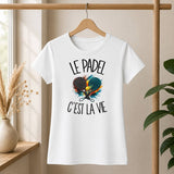 T-shirt Femme Blanc Le padel c'est la vie