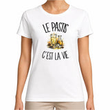 T-shirt Femme Blanc Le pastis c'est la vie