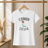 T-shirt Femme Blanc Le plongeon c'est la vie