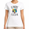 T-shirt Femme Blanc Le puzzle c'est la vie
