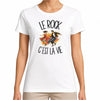 T-shirt Femme Blanc Le rock c'est la vie