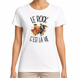 T-shirt Femme Blanc Le rock c'est la vie