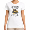 T-shirt Femme Blanc Le roller c'est la vie