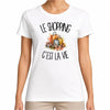T-shirt Femme Blanc Le shopping c'est la vie