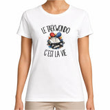 T-shirt Femme Blanc Le taekwondo c'est la vie