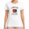T-shirt Femme Blanc Le tennis de table c'est la vie