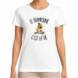 T-shirt Femme Blanc Le trampoline c'est la vie
