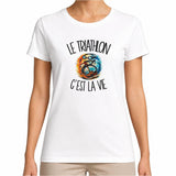 T-shirt Femme Blanc Le triathlon c'est la vie