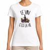 T-shirt Femme Blanc Le vin c'est la vie