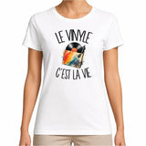 T-shirt Femme Blanc Le vinyle c'est la vie