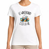 T-shirt Femme Blanc Le wakeboard c'est la vie
