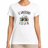T-shirt Femme Blanc Le wakeboard c'est la vie