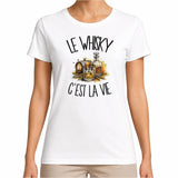T-shirt Femme Blanc Le whisky c'est la vie