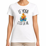 T-shirt Femme Blanc Le yoga c'est la vie
