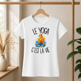 T-shirt Femme Blanc Le yoga c'est la vie